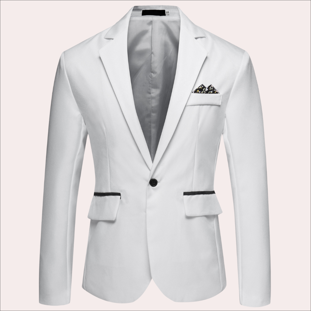 Versatile men's single-breasted blazer, suitable for both business attire and smart casual occasions.
