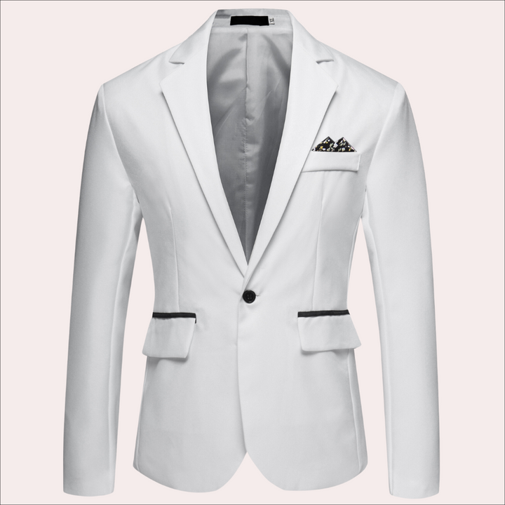 Versatile men's single-breasted blazer, suitable for both business attire and smart casual occasions.