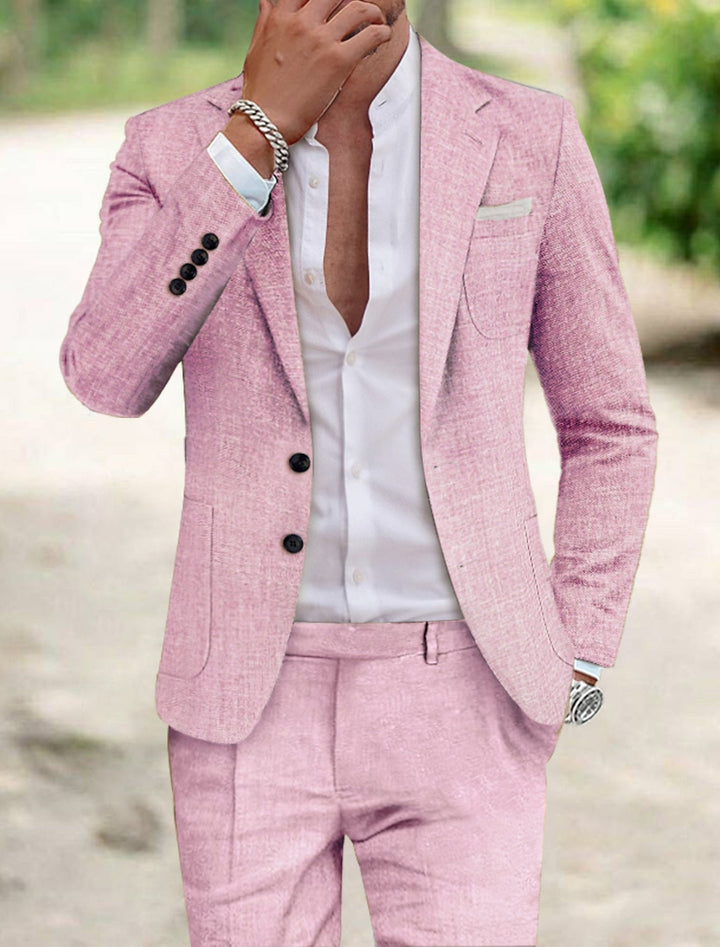 Stylish men's tailored two-piece suit, ideal for weddings, special occasions & elegant formal wear.