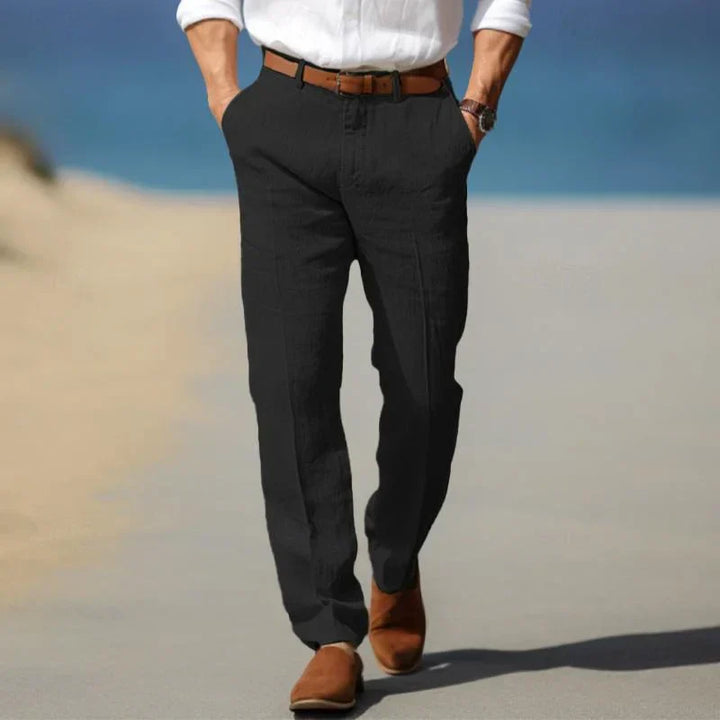 Men's tailored slim fit casual trousers, perfect for modern everyday menswear and spring style.