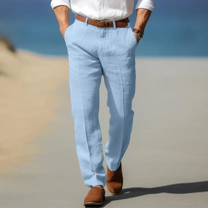 Modern men's tailored slim fit casual trousers, designed for contemporary spring & summer style.