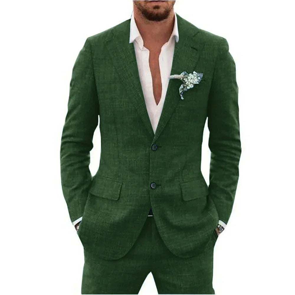 Sophisticated men's tailored suit. Elegant formalwear for business, weddings & special occasions. Slim-fit.