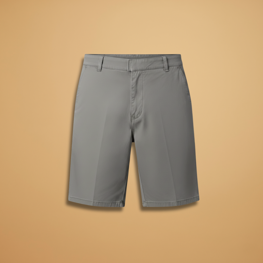 Men's tailored summer shorts with zipper & pockets, ideal for warm weather everyday wear.
