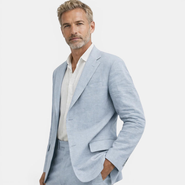 Versatile men's tailored suit blazer and pants set. A modern two-piece for business, events, or sophisticated style.