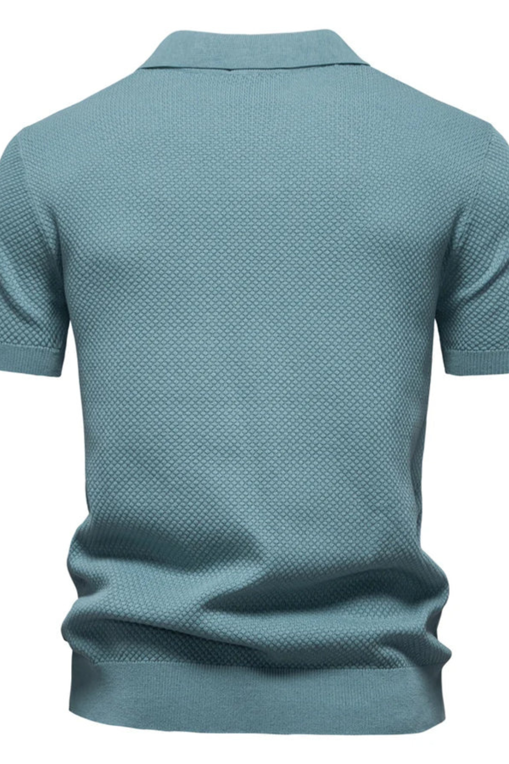 Lightweight short sleeve polo for men, textured knit design