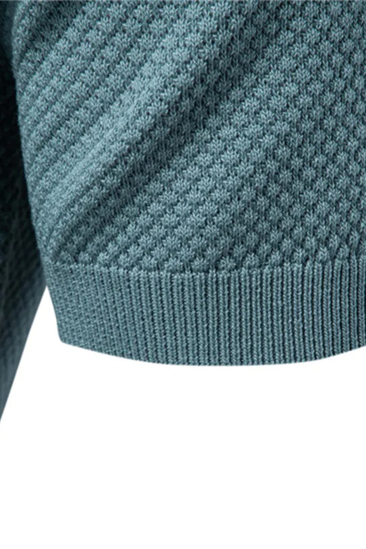 Stylish men's textured knit polo, perfect for everyday wear