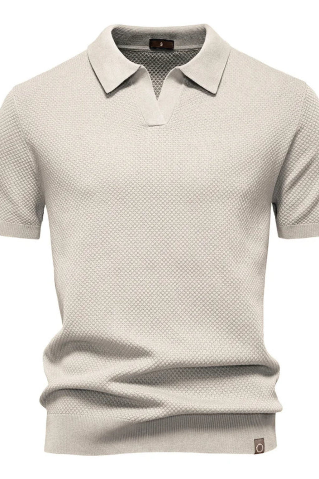 Men's athletic short sleeve polo, textured for comfort