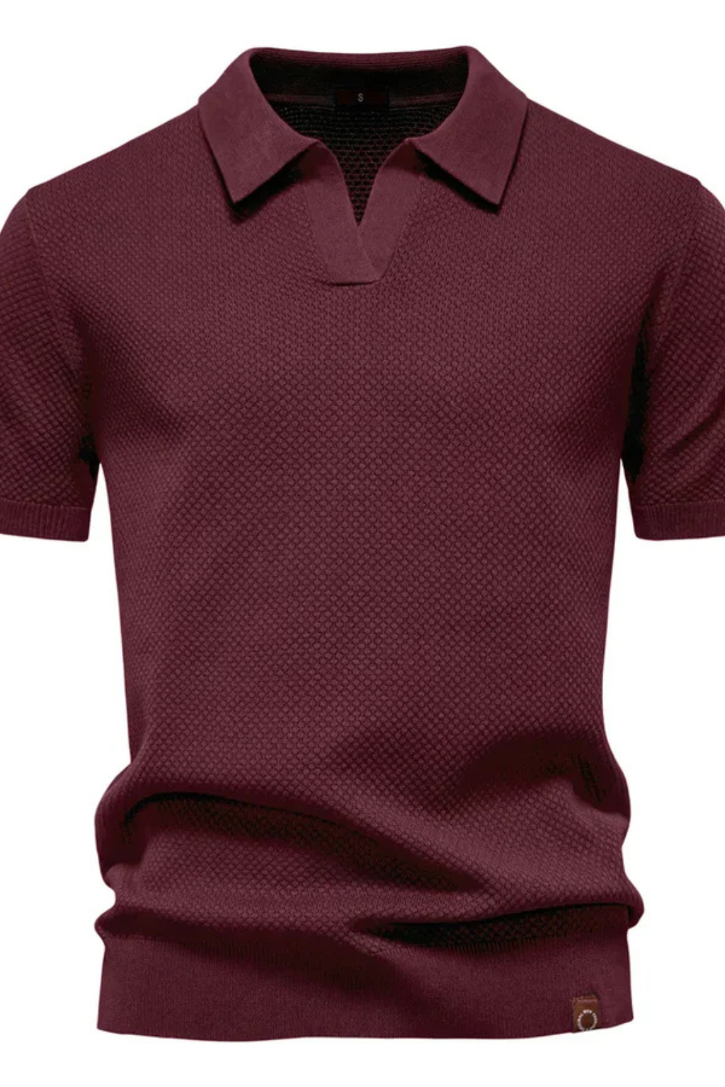 Men's golf polo shirt, textured knit for flexibility