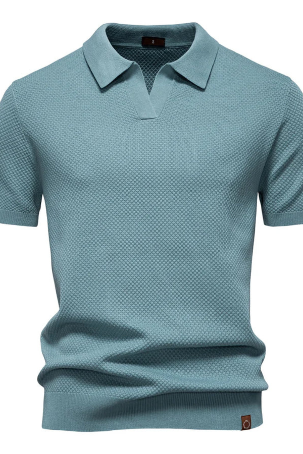 Wardrobe essential: men's short sleeve textured knit polo