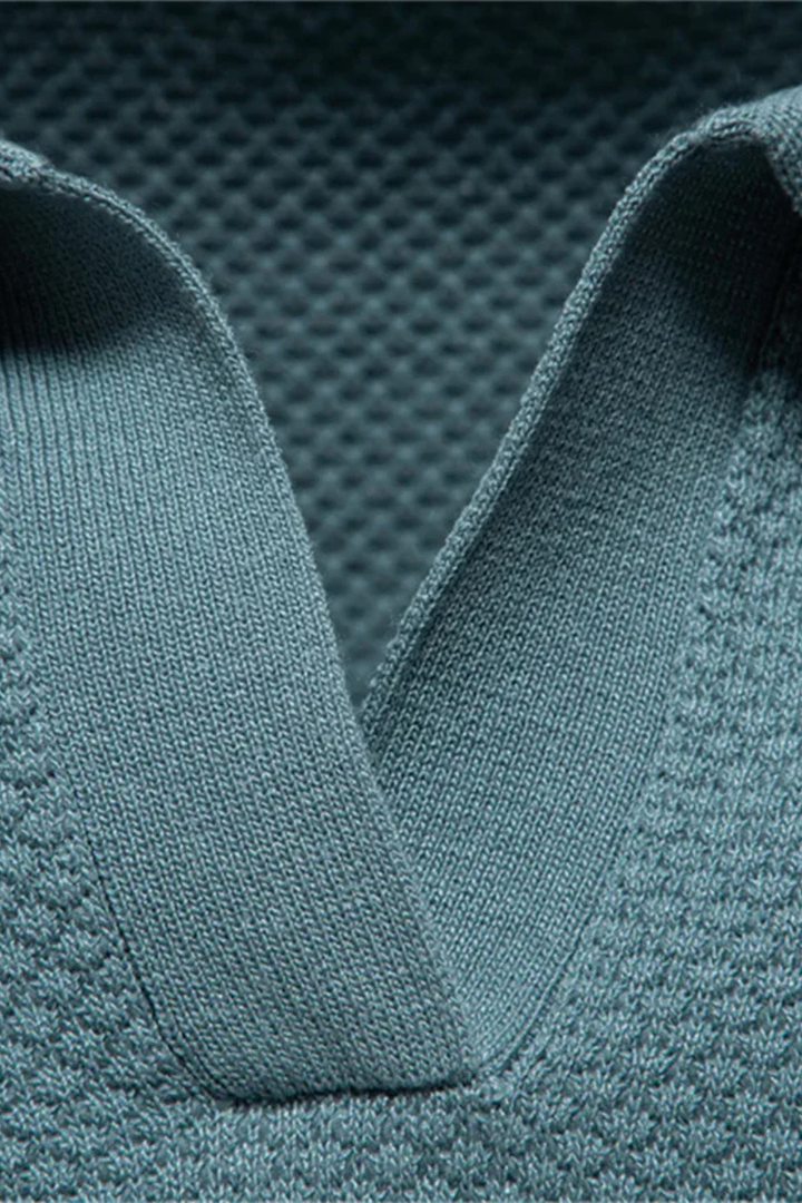 Men's casual wear: comfortable textured knit polo shirt