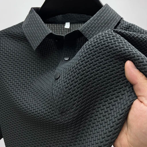 Versatile menswear knit polo shirt, ideal for everyday wear and smart casual occasions