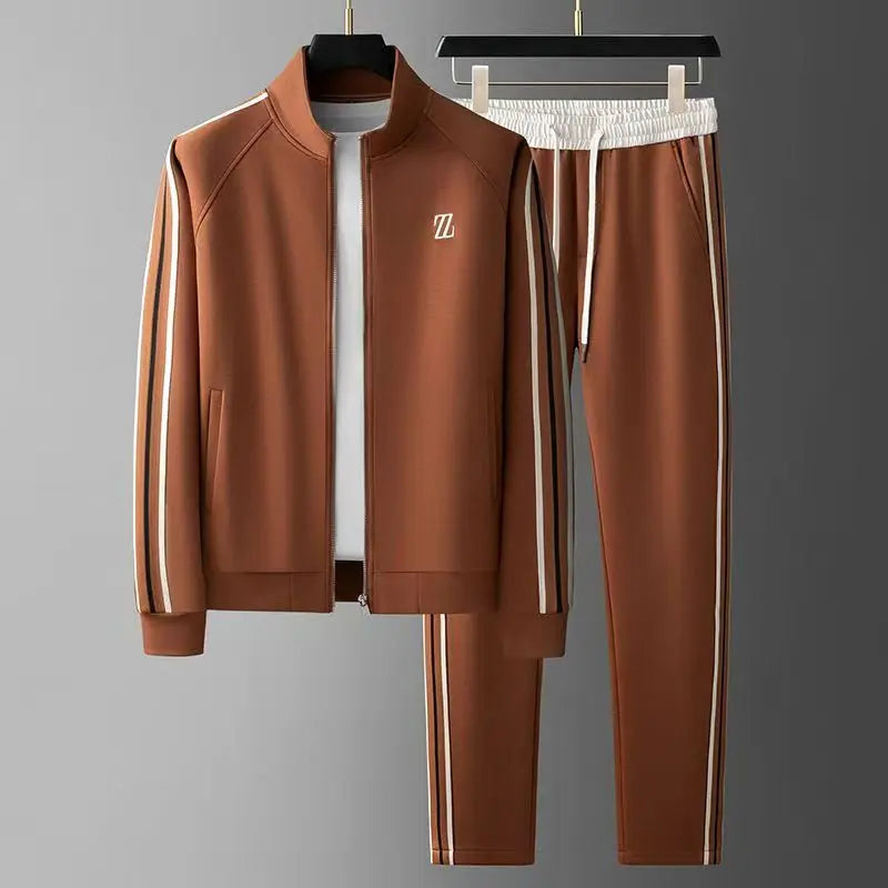 Two-piece men's athletic set: Thomas Urban tracksuit with a modern full zip jacket.