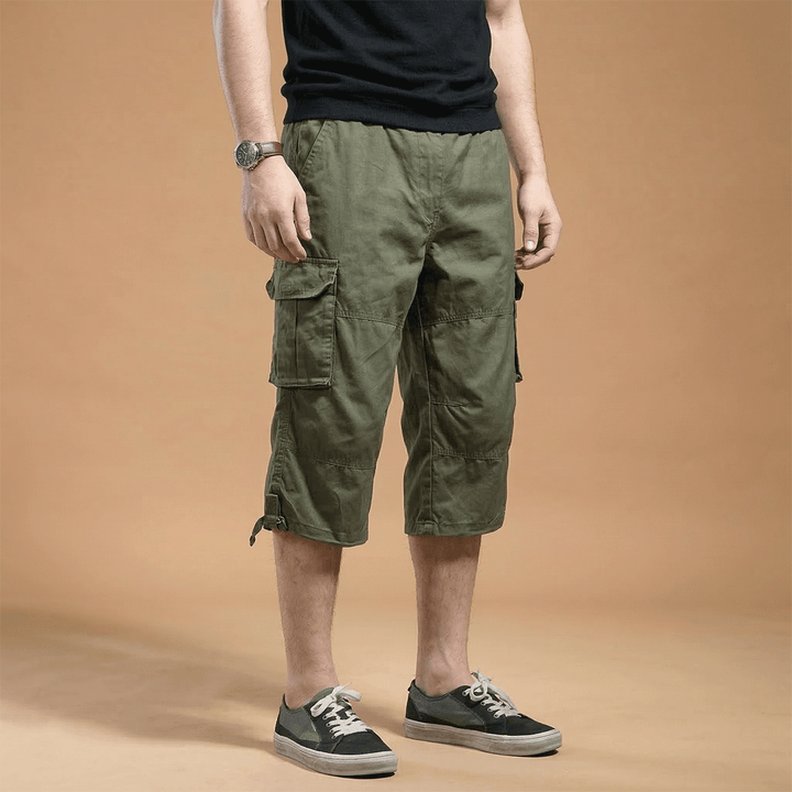 Casual wear three quarter pants for men, offering a relaxed and comfortable fit.