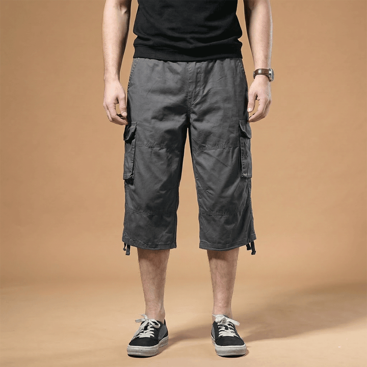Below knee pants for men, offering a casual and practical solution for warm days.
