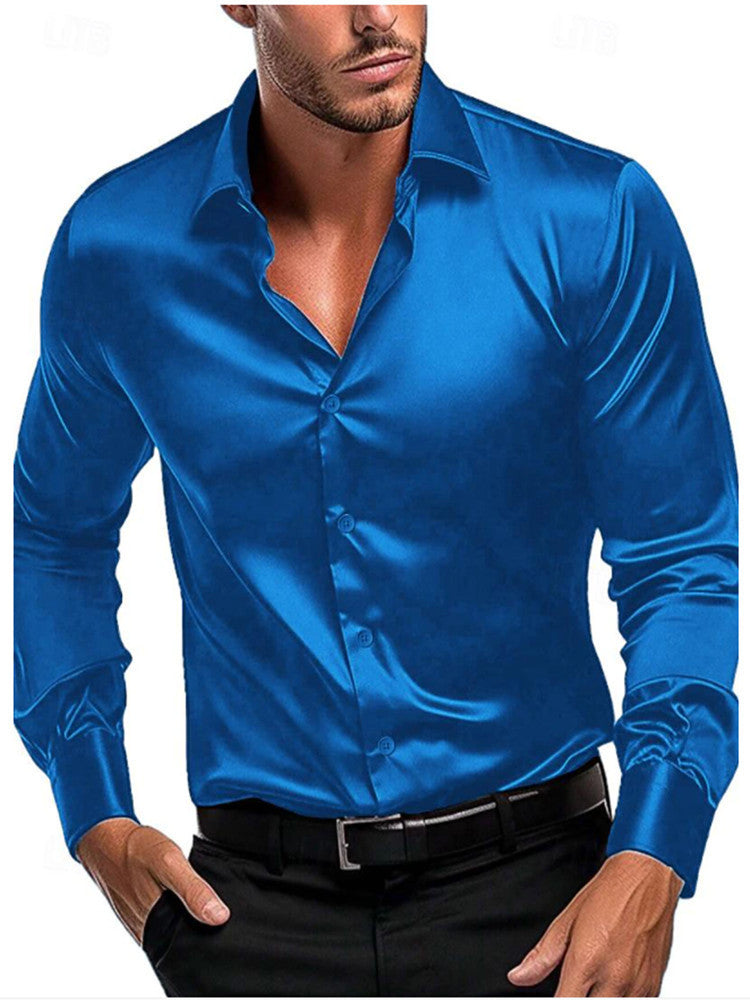Stylish men's elegant shirt with a crisp collar, ideal for a professional look.