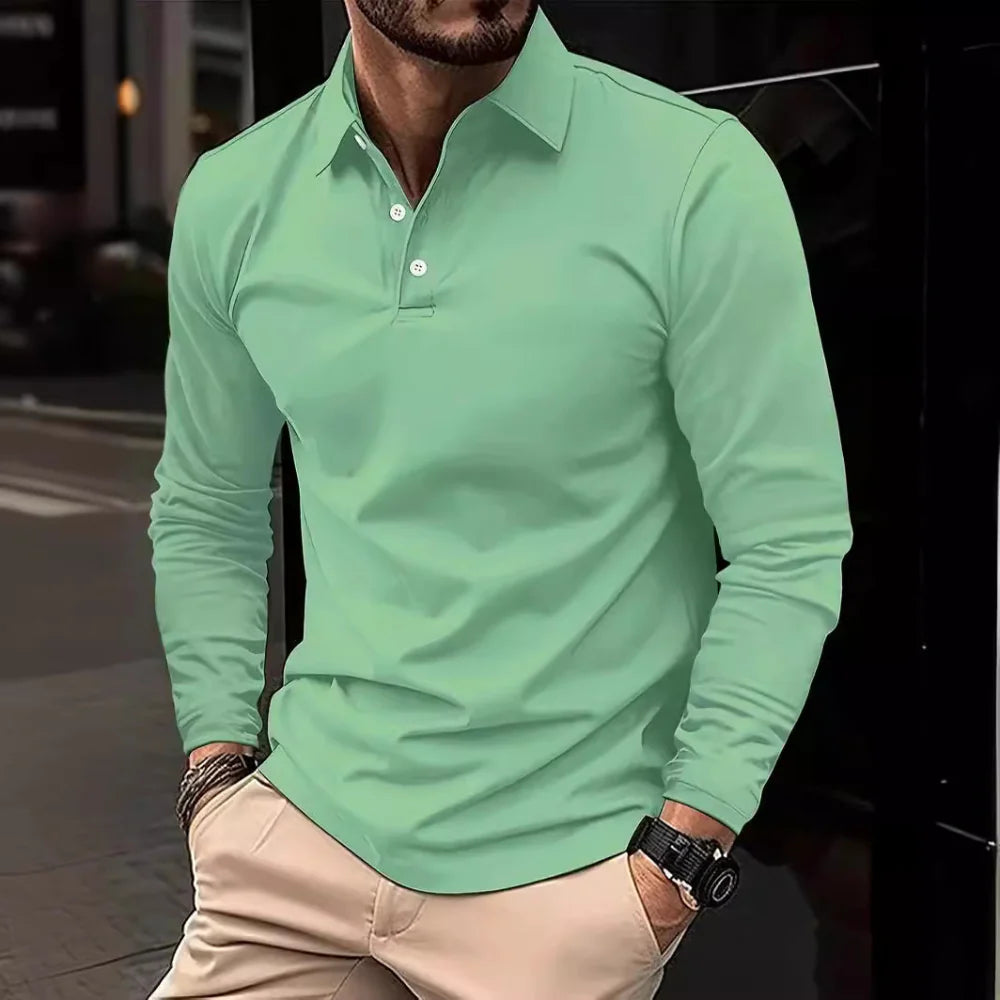 NEW men's classic button-up long-sleeve shirt, an essential wardrobe piece for men's fashion.