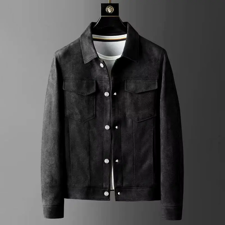 Grey men's timeless style jacket. Versatile outerwear for modern casual wear and street style fashion.