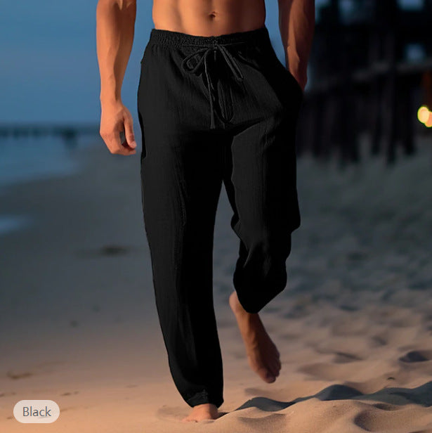 Comfortable men's summer casual pants. Lightweight, breathable for warm weather, a modern essential.