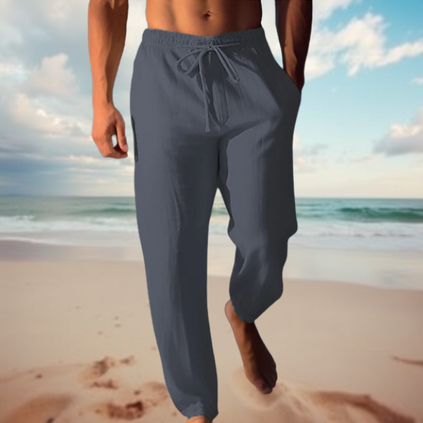 Versatile men's casual summer pants. Comfortable, relaxed fit for everyday wear & warm weather fashion.