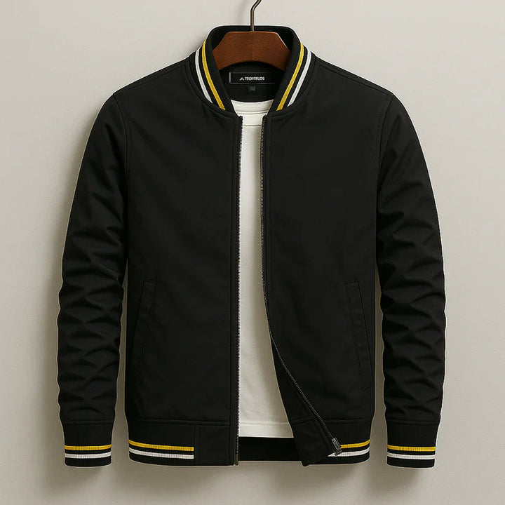 Versatile men's bomber jacket, windproof and trendy, perfect casual outerwear for cool spring & fall.