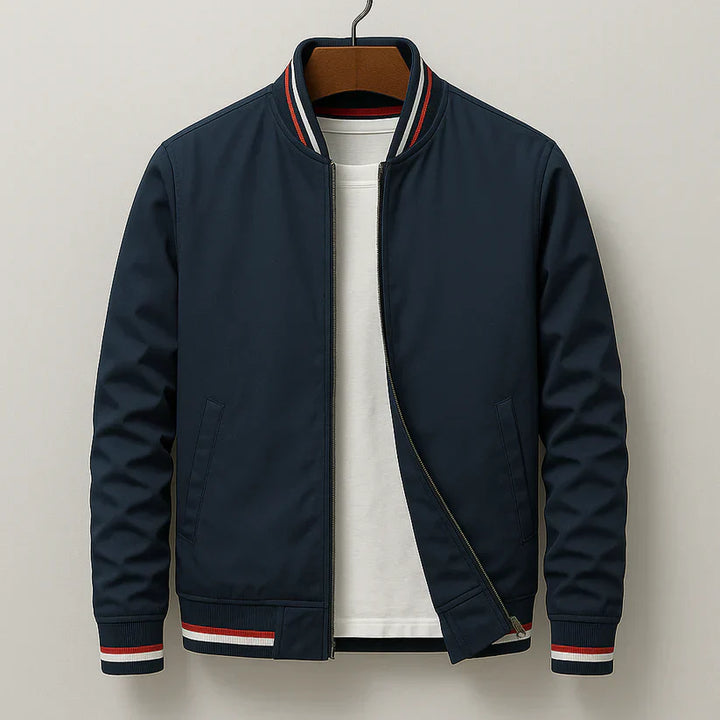 Comfortable & trendy men's windproof bomber jacket, featuring stylish ribbed cuffs for daily use.