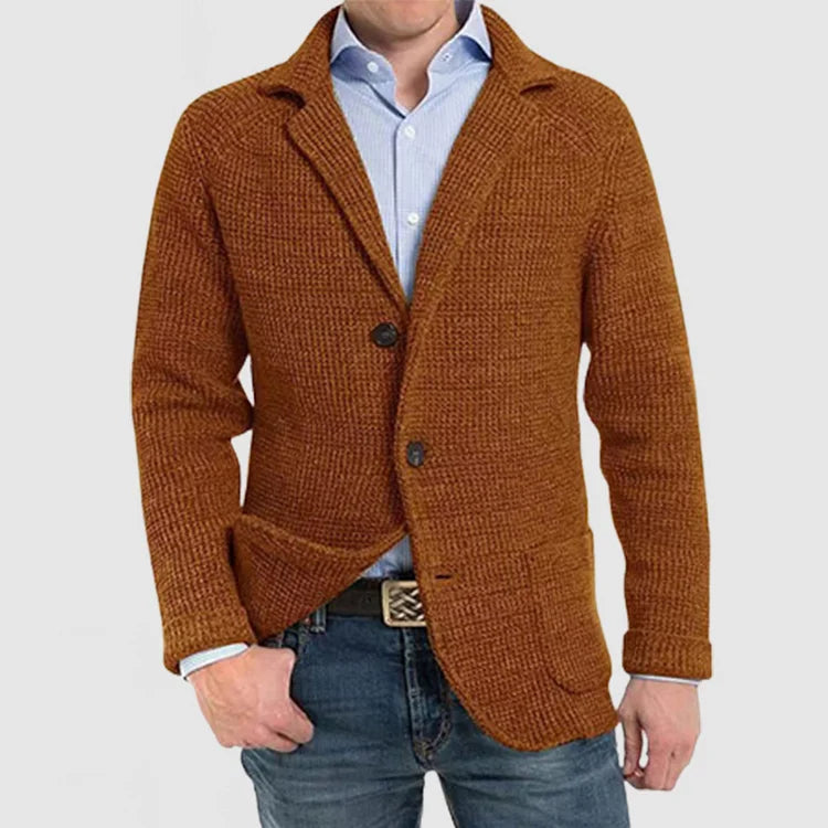 Premium men's two-button blazer, a stylish and comfortable jacket perfect for smart casual occasions.