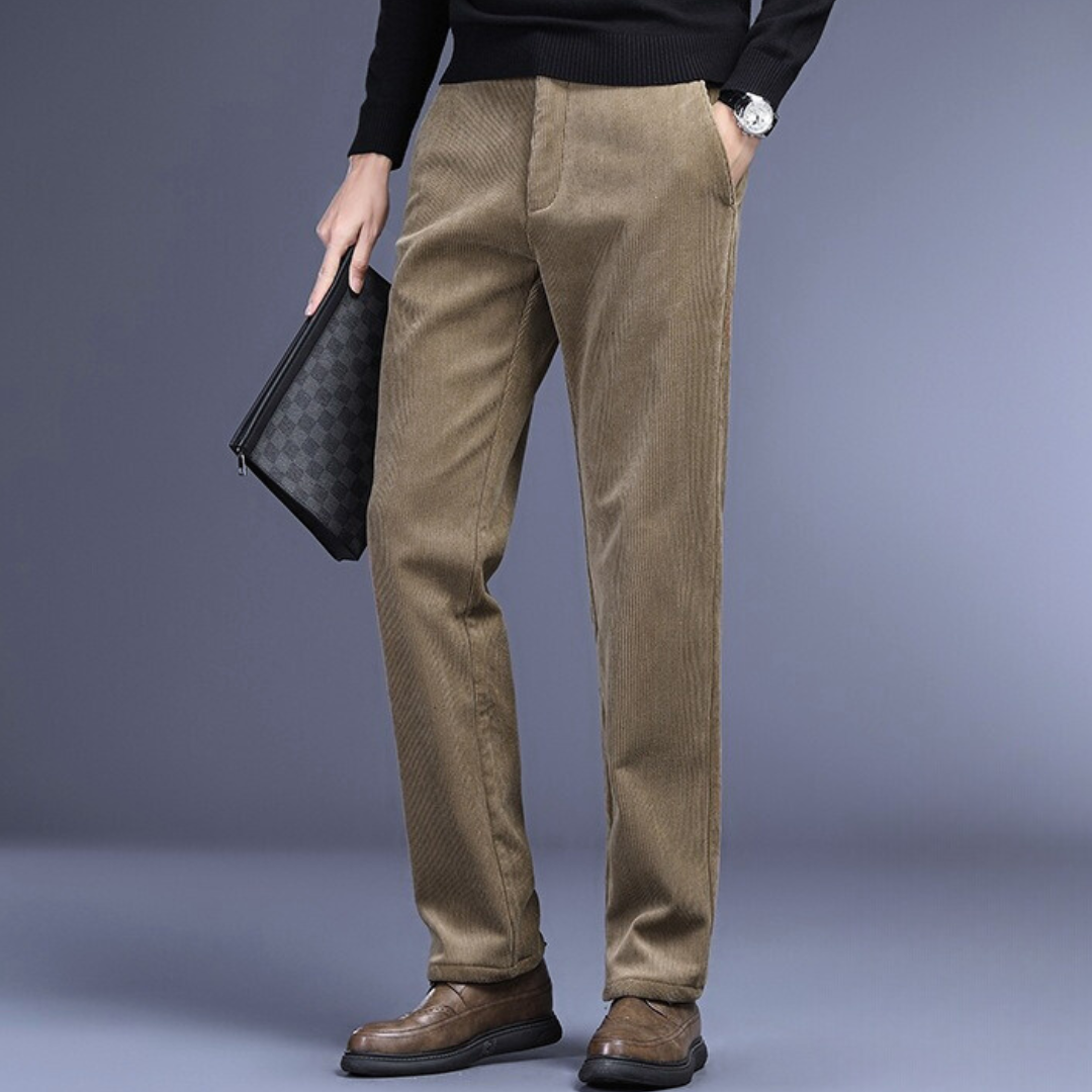 Sleek men's formal dress pants with ultra-comfort stretch fabric, perfect for professional settings.