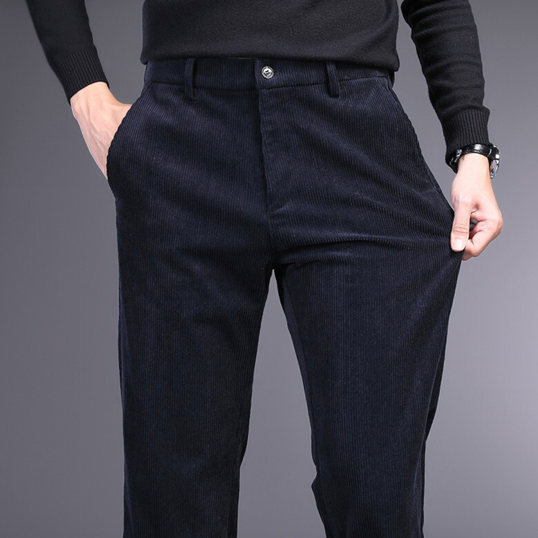 Versatile men's stretch casual trousers, providing all-day comfort and a modern, relaxed fit.