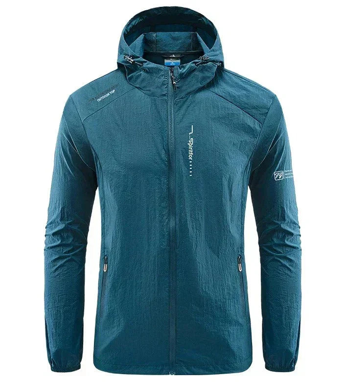 Men's ultra-lightweight hooded summer jacket, perfect for casual or smart casual occasions.