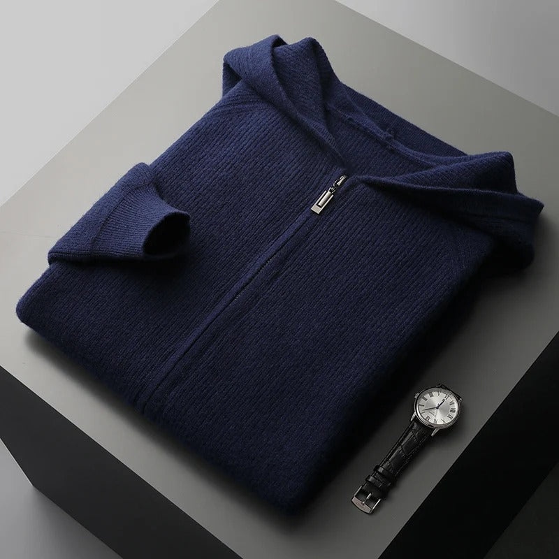 High-quality men's sweater hoodie, offering superior warmth and ultra-soft comfort for fall/winter.