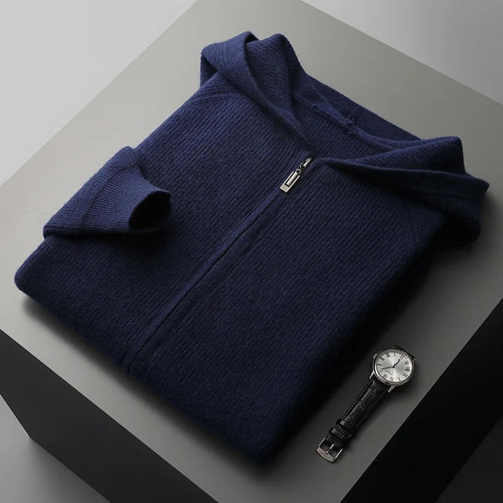 High-quality men's sweater hoodie, offering superior warmth and ultra-soft comfort for fall/winter.