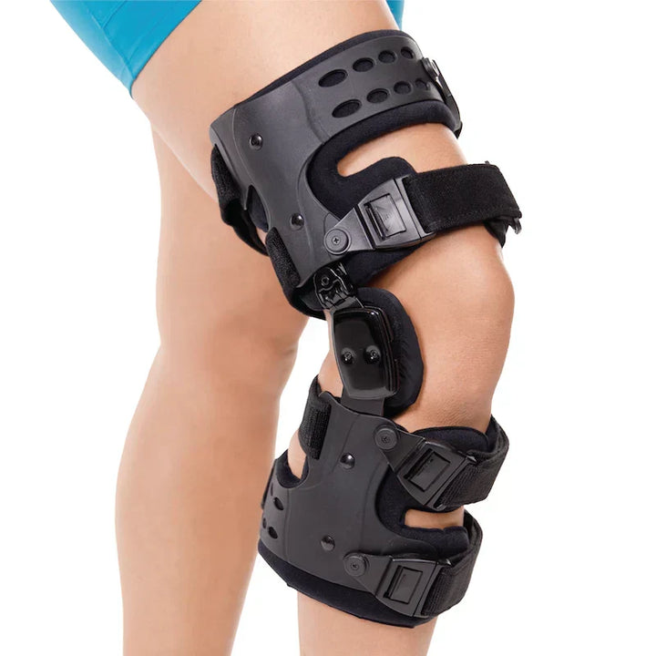 Adjustable men's knee brace for arthritis pain relief, improving mobility and comfort during daily activities.