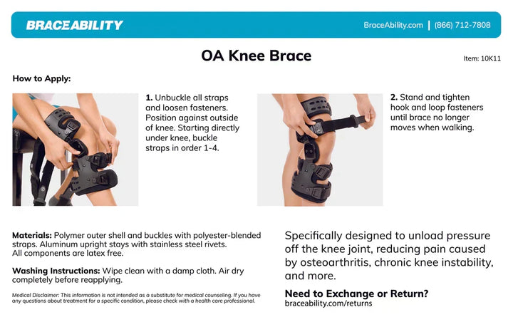 Durable men's unloader knee brace, offering stability and pain relief for knee osteoarthritis.