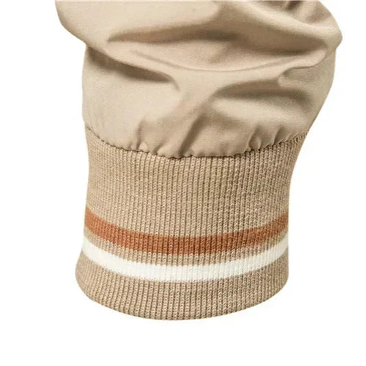 Modern men's zip bomber jacket with ribbed cuffs, excellent casual outerwear for spring & autumn urban style.