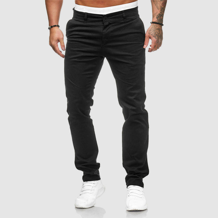 Classic men's slim fit chino pants, combining urban style with all-day comfortable wear.