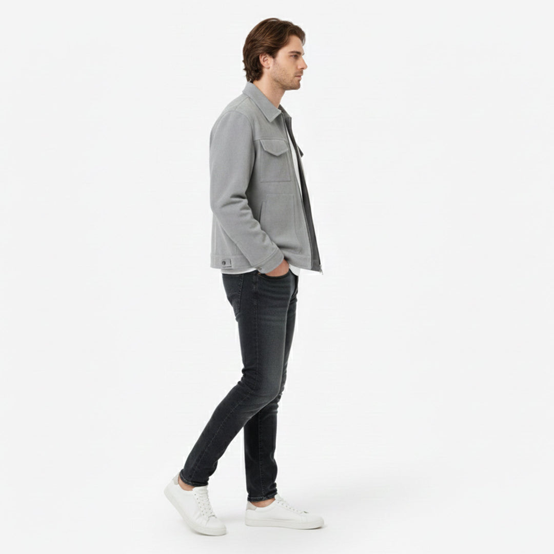 Versatile men's urban zip jacket, great for everyday casual outerwear. Perfect fall & winter fashion.