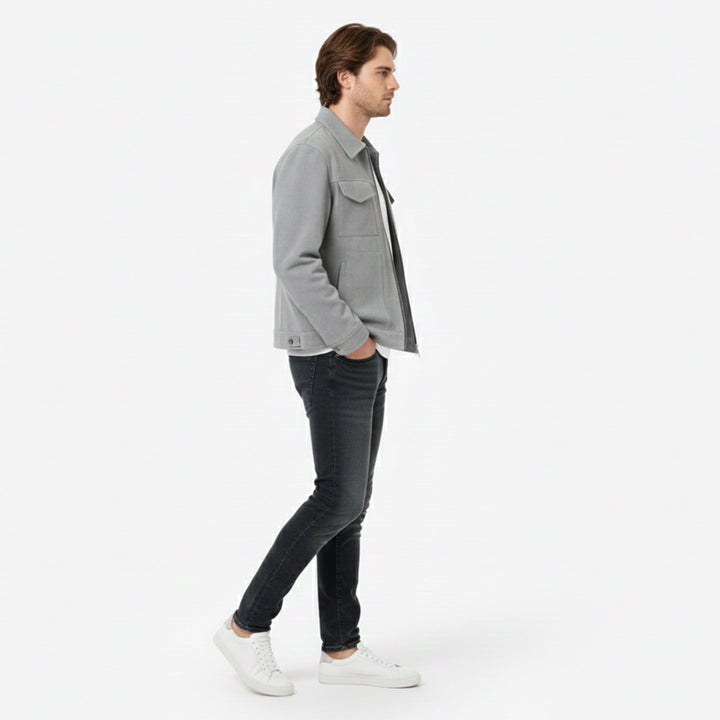 Versatile men's urban zip jacket, great for everyday casual outerwear. Perfect fall & winter fashion.