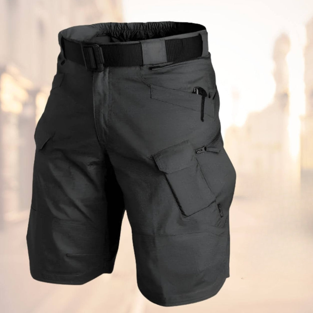 Stylish men's cargo shorts with multiple pockets, ideal for hiking, camping, and summer adventures.