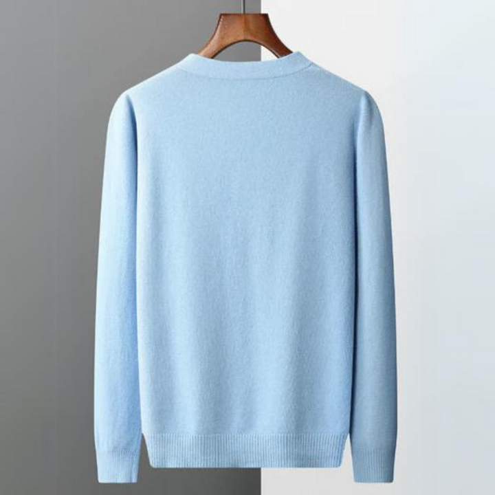 Casual & comfortable men's V-neck cardigan sweater with a stylish button-front design.