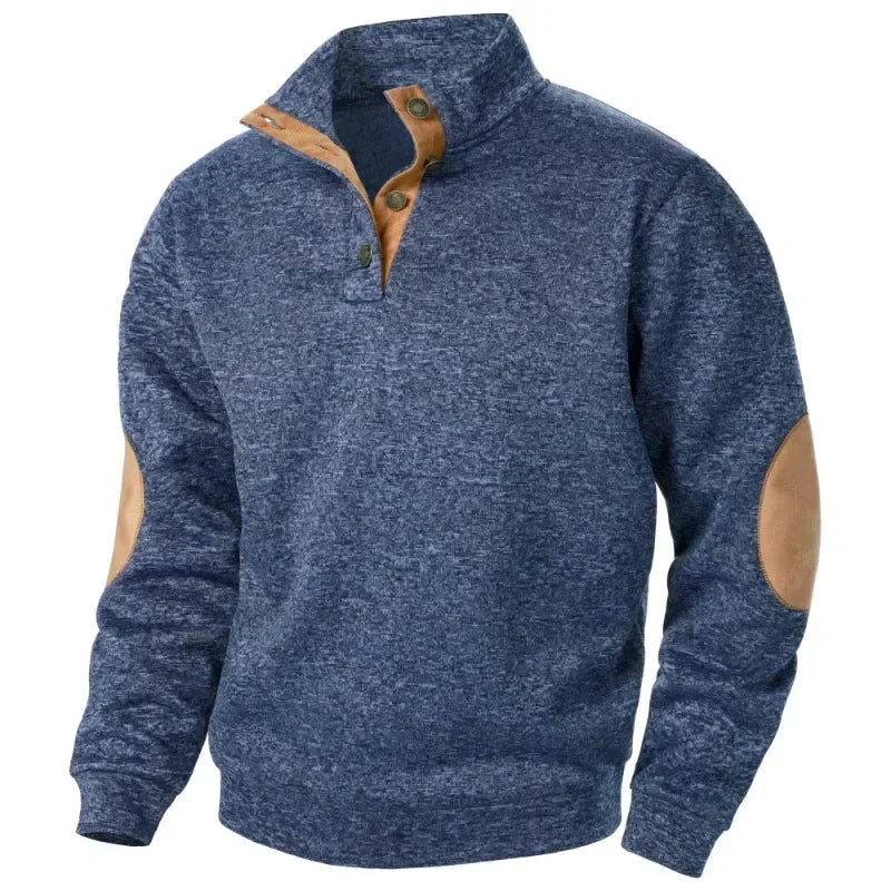 Men's Fashion: Cozy V-Neck Sweatshirt ideal for casual and outdoor wear.