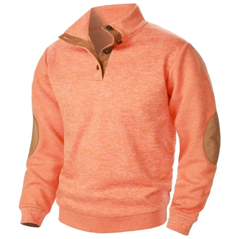 Durable men's outdoor sweatshirt featuring a classic V-neck.