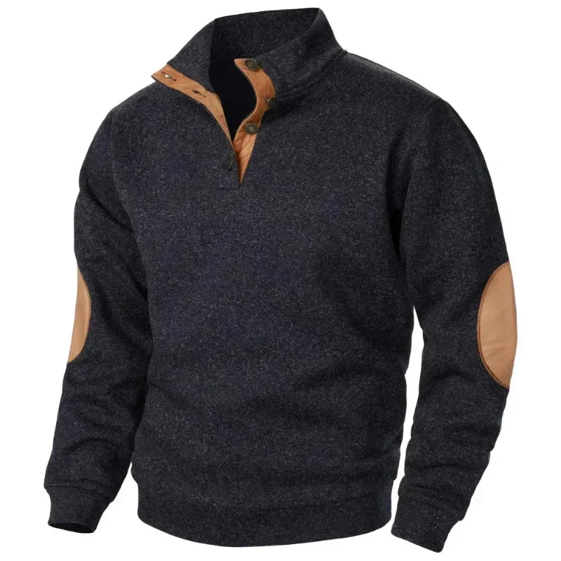 Relaxed fit men's V-neck sweatshirt, essential for casual outings.
