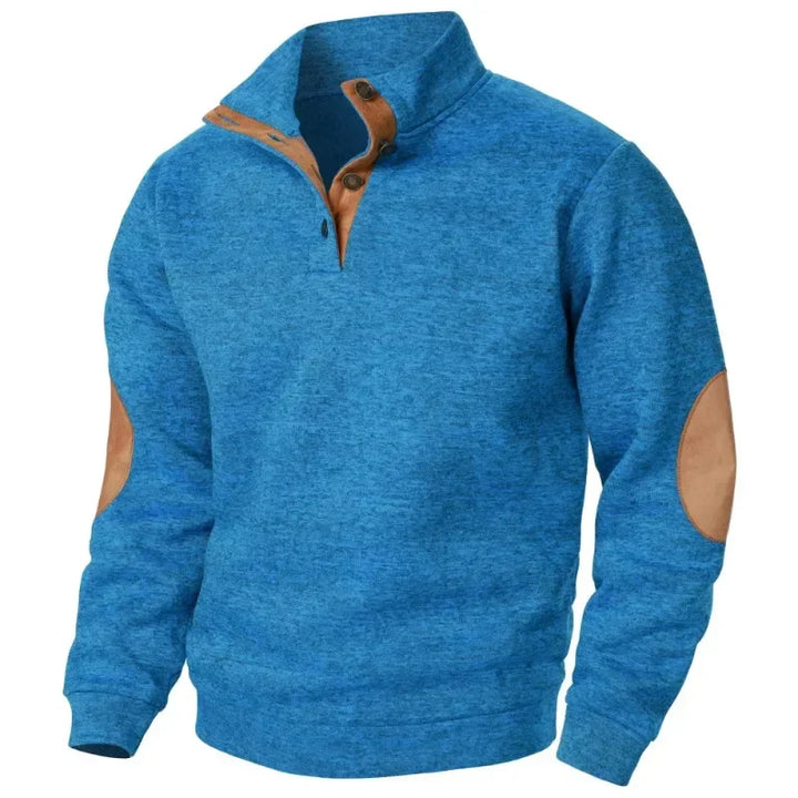 Stylish men's long sleeve V-neck sweatshirt for comfortable casual wear.
