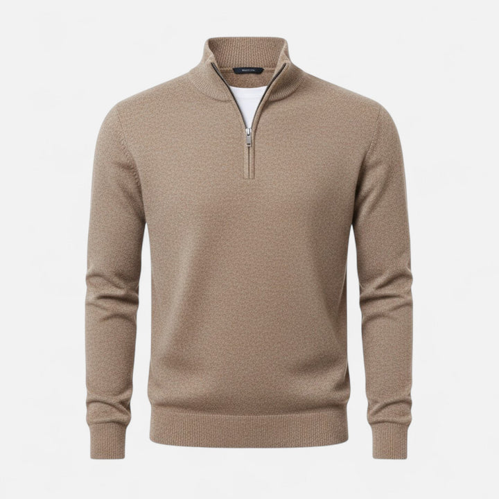 Valmonti Heritage men's elegant zipper sweater, a must-have for the modern wardrobe