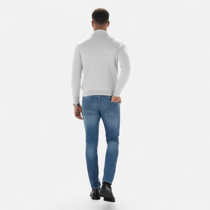 Valmonti Heritage men's long sleeve V-neck sweater, a sophisticated layering piece