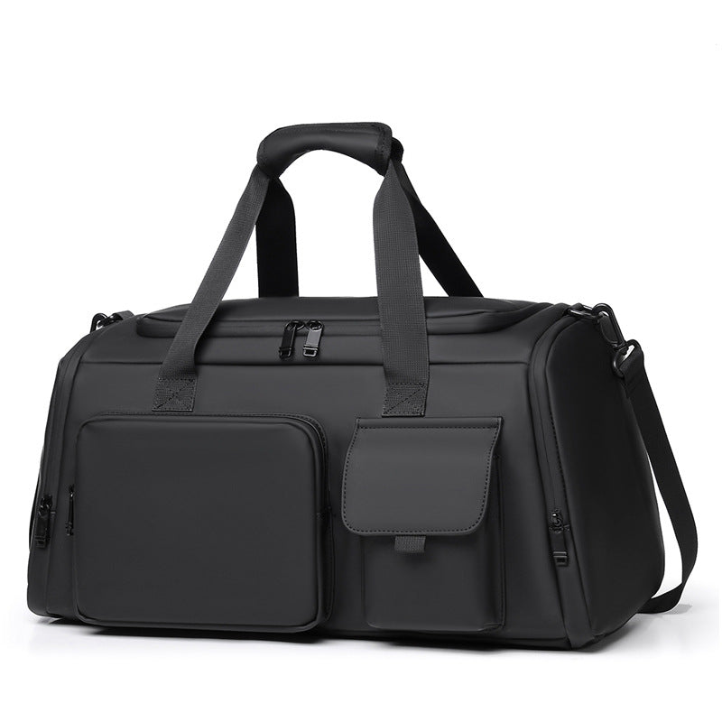 Stylish men's sport & travel duffel bag, water-repellent with spacious design. Ideal weekend or gym bag for men.