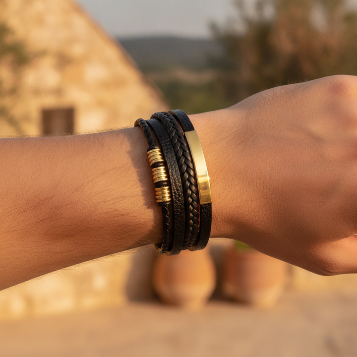 Men's versatile bracelet, perfect for both casual and formal wear, showcasing sophisticated masculine style.
