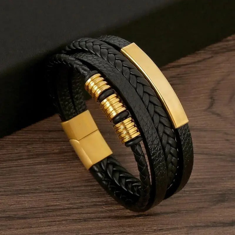 Elegant men's bracelet, a sophisticated accessory suitable for formal events or casual outings. Great gift for him.