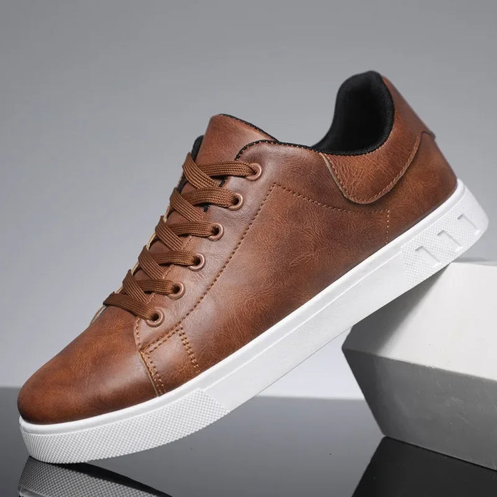 Men's versatile brown lace-up shoes, sleek for casual or formal wear, comfort for everyday style & sophistication.