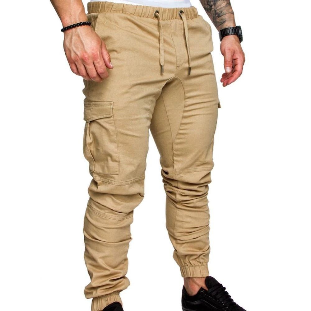 Comfortable men's versatile cargo pants with multi-pockets, ideal for everyday style & active wear.